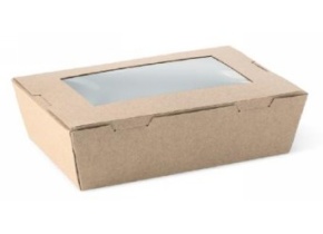 WEB_057401371.jpg CONTENITORE CART.+PE C/FINESTRA 700ML KRAFT 15X10CMX4,5 H - immagine 1