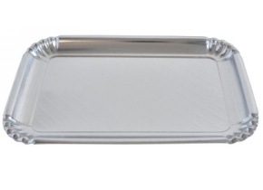 WEB_057401558.jpg VASSOIO RETT.CARTONCINO LAMINATO ARGENTO 25X18 CM - immagine 1