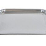 VASSOIO RETT.CARTONCINO LAMINATO ARGENTO 28X20 CM