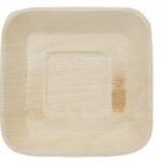 PIATTO QUADR.FOGLIA PALMA NATURALE L 18CM
