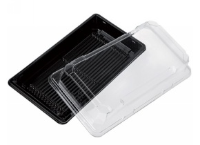 WEB_057401704.jpg VASSOIO SUSHI NERO 171X91X30 APET NERO 171X91X20 MM - immagine 1