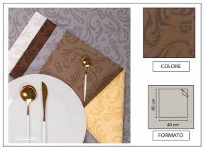 WEB_063700305.jpg TOVAGLIOLO AIRLAID DAMASCATO LINEN 40X40 CAFFE" - immagine 1