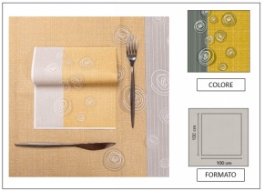 WEB_063700452.jpg TOVAGLIA 100X100 AIRLAID BOLLICINE OCRA - immagine 1