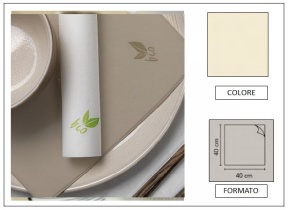 WEB_063701157.jpg TOVAGLIOLO BIO LEAF AIRLAID P4 AVORIO COMPOSTABILE 40X40 - immagine 1