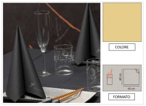 WEB_063701164.jpg TOVAGLIOLO AIRLAID BIO LEAF POCKET 40X40 CHAMPAGNE - immagine 1