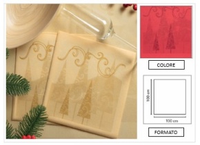 WEB_063701384.jpg TOVAGLIA CHRISTMAS 100X100 CM ROSSO - immagine 1