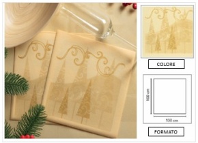 WEB_063701385.jpg TOVAGLIA CHRISTMAS 100X100 CM CHAMPAGNE - immagine 1
