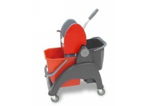 WEB_128200083.jpg CARRELLO PLASTICA 2 SECCHI S/STRIZZATORE - COMPACT" SKY" - immagine 1