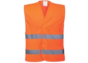 WEB_212100875.jpg GILET AD ALTA VISIBILITÀ CON DUE BANDE ROSSO TG. S-5XL - immagine 1