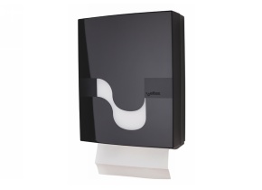 WEB_277500020.jpg DISPENSER MEGAMINI NERO ASCIUGAMANI PIEGATI "V" - immagine 1