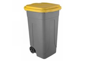 WEB_298000006.jpg CONTENITORE RIFIUTI GRIGIO C/COPERCHIO GIALLO LT. 80 - immagine 1