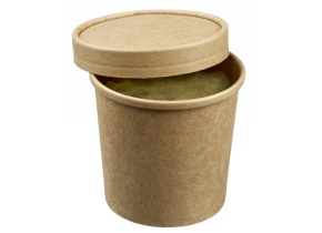 WEB_317800208.jpg BOL À SOUPE 450 ML + COUVERCLE ECOKRAFT ENDUCTION PE - immagine 1