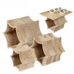 ESPOSITORE LEGNO MASSICCIO BAMBÙ PER VASSOI 3 PEZZI