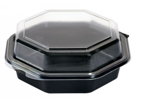 WEB_DUNI127765.jpg SCATOLA OCTAVIEW P/FRED. 400 ML 160X160X60MM PS NERO/TRASP. - immagine 1