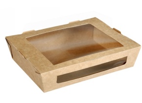 WEB_DUNI159909.jpg SCATOLA LUNCH C/APERT.1200ML 200X155X45MM CARTONE/PLA MARR. - immagine 1