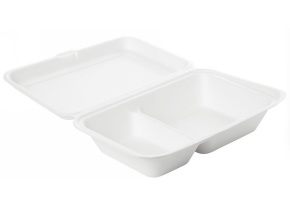 WEB_DUNI182543.jpg SCATOLA MEAL 2 SCOMP. 470/300 ML 241X163X65MM BAGASSA BIANCO - immagine 1