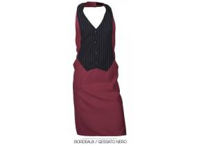 WEB_MWCLARA.jpg GREMBIULE PRONTA CONS. DA BAR BICOLORE BORDEAUX/GESSATO NERO - immagine 1