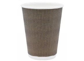 WEB_057401304.jpg BICCHIERE CART.PUNTINATO DOPPIA PARETE+PE MARRONE 240 ML 8OZ - immagine 1