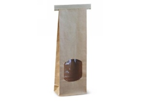 WEB_057401487.jpg SACCHETTO C/FINESTRA LAMINATO BROWN 260X88X47 MM - immagine 1
