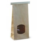 SACCHETTO C/FINESTRA LAMINATO  BROWN 245X115X72 MM