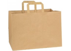 WEB_057401499.jpg BUSTA CART.RICIC.110 GR.C/MANIGLIA PIATTA KRAFT 35X23X25CM - immagine 1