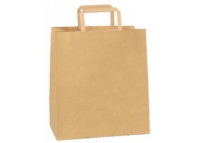 WEB_057401501.jpg BUSTA CARTA C/MANIGLIA CARTA PIATTA NATURAL 26X16X29 CM - immagine 1