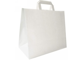 WEB_057401502.jpg BUSTA CART.BIANCA 110 GR.C/MANIGLIA PIATTA BIANCO 35X23X25CM - immagine 1