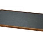 VASSOIO RETT.ARDESIA C/SUPPORTO LEGNO NERO/MARRONE 40X20 CM