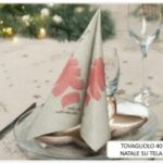TOVAGLIOLO NATALE SU TELA 40X40 CM ORO