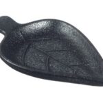 CIOTOLINA FOGLIA SANDY CERAMICA NERA 96X60X13 MM