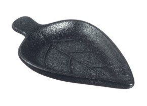 WEB_317801066.jpg CIOTOLINA FOGLIA SANDY CERAMICA NERA 96X60X13 MM - immagine 1