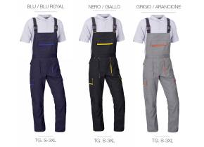 WEB_MW60KBIC.jpg SALOPETTE GABARDINE BICOLORE CON TOPPE TG. S-3XL - immagine 1