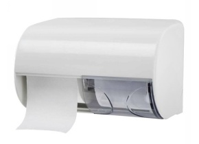 WEB_050600068.jpg DISTRIBUTORE TWIN PER 2 ROTOLINI CARTA IGIENICA BIANCO - 755 - immagine 1