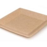 PIATTO QUADR.CART. NATUR.N/SBIANC.BORDO LISCIO KRAFT 23CM