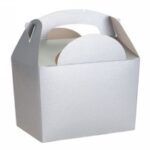 SCATOLA DECORATA "MEAL BOX" ARGENTO 152X100X102 MM