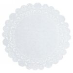PIZZO ROT.CARTA SMERLATO BIANCO 40 CM