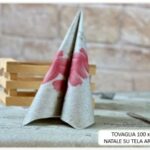 TOVAGLIA NATALE SU TELA 100X100 CM ARGENTO