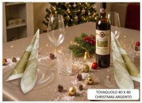 WEB_063701261.jpg TOVAGLIOLO CHRISTMAS 40X40 CM ARGENTO - immagine 1