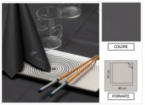 WEB_063701305.jpg TOVAGLIOLO AIRLAID BIO LEAF P/4 40X40 ANTRACITE - immagine 1
