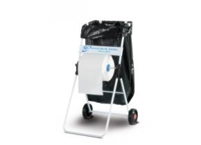 WEB_289600001.jpg PORTA BOBINE CON RUOTE E PORTASACCO "CDC" BIANCO - immagine 1